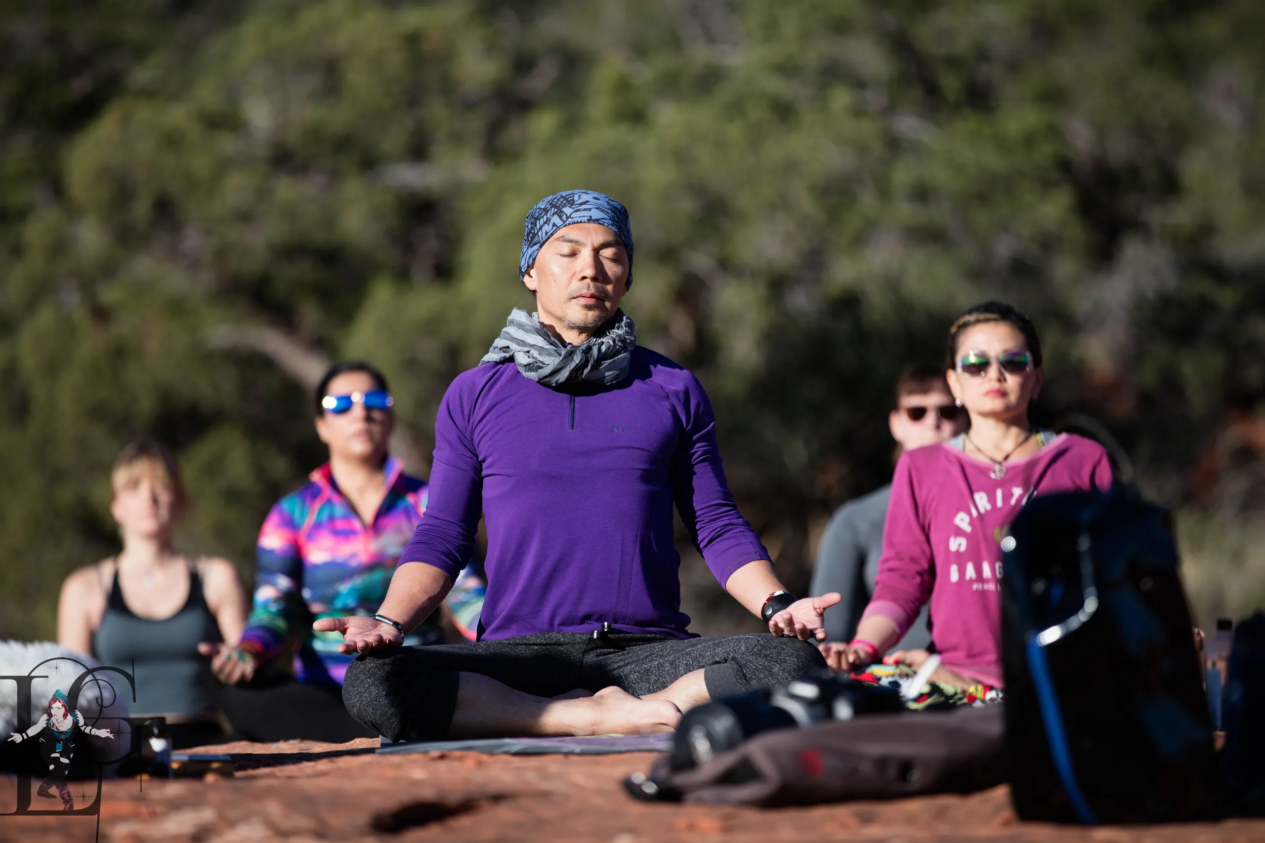 yoga group in meditation