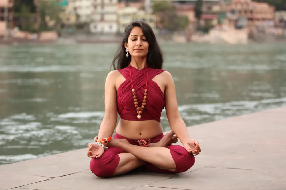 woman in meditation pose.