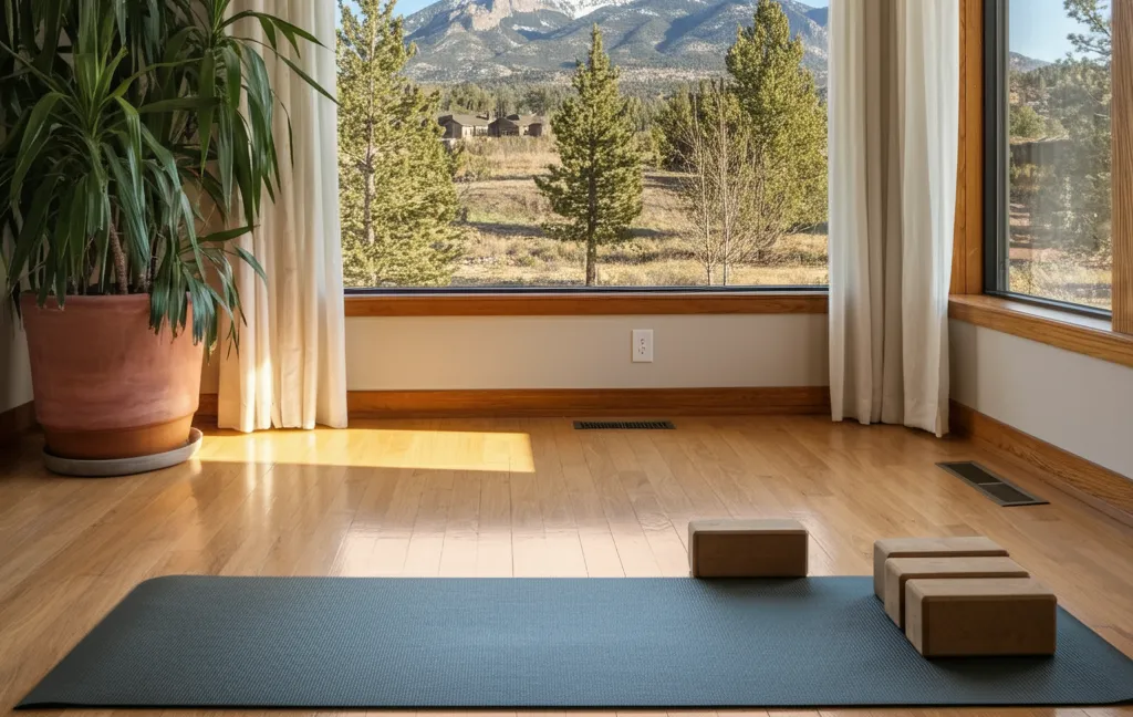 image of a yoga mat inside a home.
